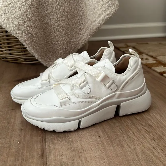 CHLOÉ White Leather Sonnie Sneakers