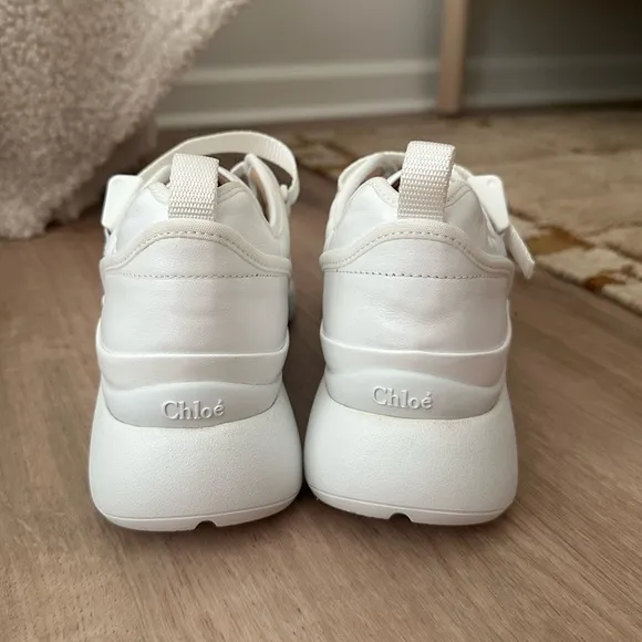 CHLOÉ White Leather Sonnie Sneakers