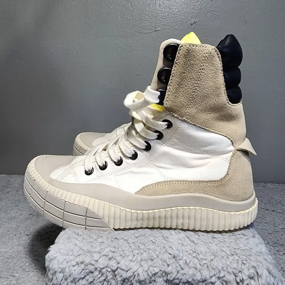 Chloe Clint High Top Sneakers Leather Soft‎ White Size 36 Designer Size 6