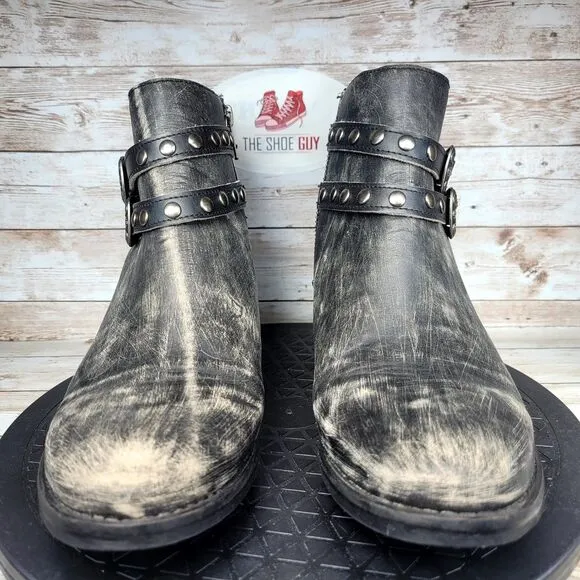 Circle G Women's Size 9.5 Harness and Studded Grey Western Round Toe Boots