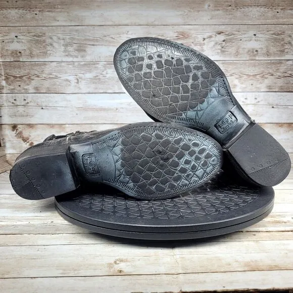 Circle G Women's Size 9.5 Harness and Studded Grey Western Round Toe Boots