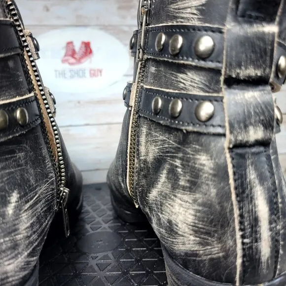 Circle G Women's Size 9.5 Harness and Studded Grey Western Round Toe Boots