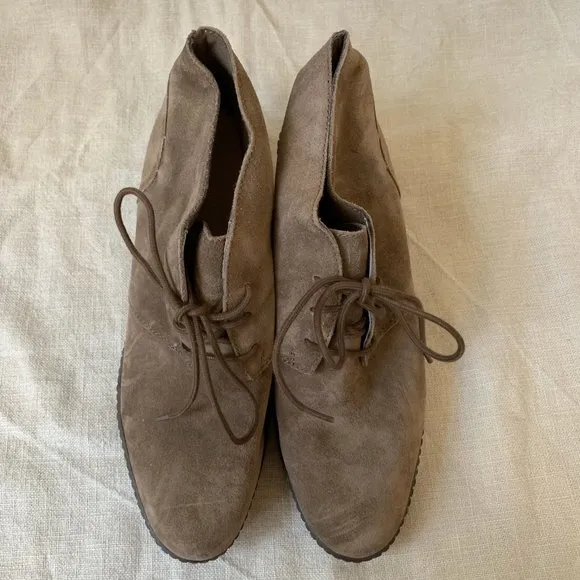 CLARKS HAZEN CHARM Wedge Boots Chukka Booties Olive Leather