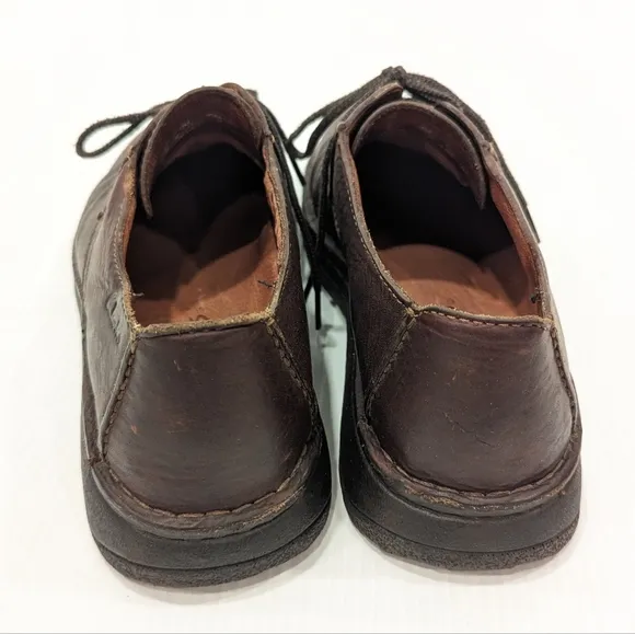 CLARKS mens brown leather oxford loafers casual dress shoes