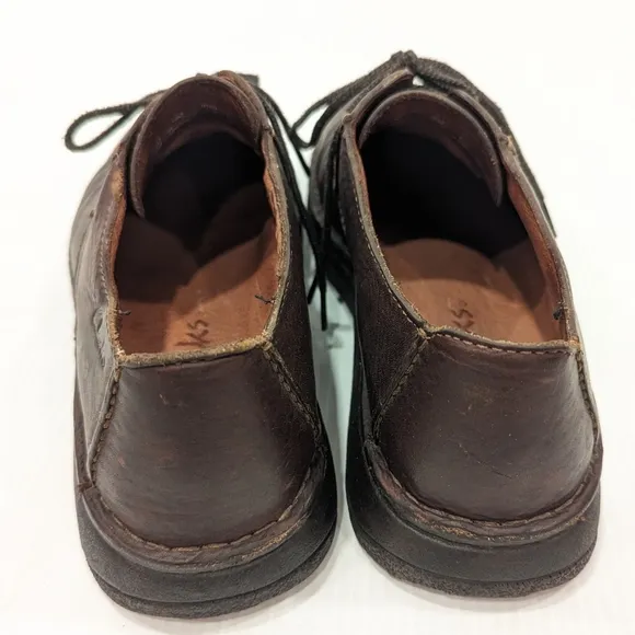 CLARKS mens brown leather oxford loafers casual dress shoes