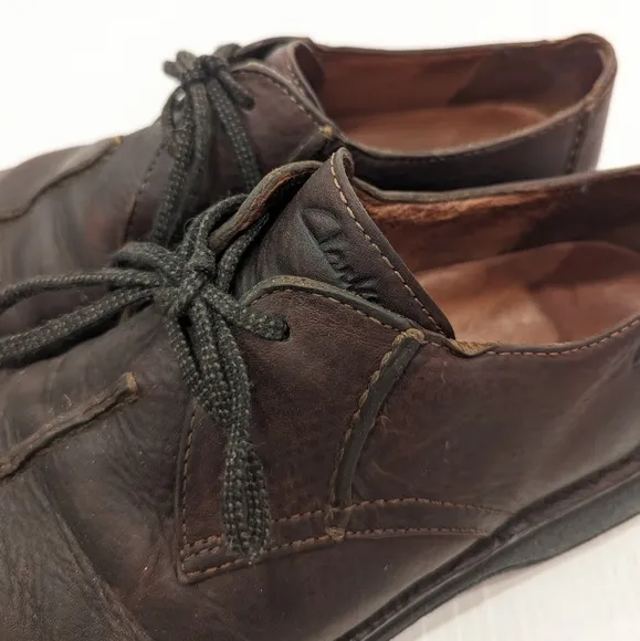 CLARKS mens brown leather oxford loafers casual dress shoes