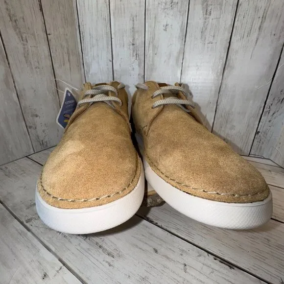 Clarks NWOB Men's 10.5 Tan Leather Gerald Low Lace Up Shoes Comfy Casual Suede