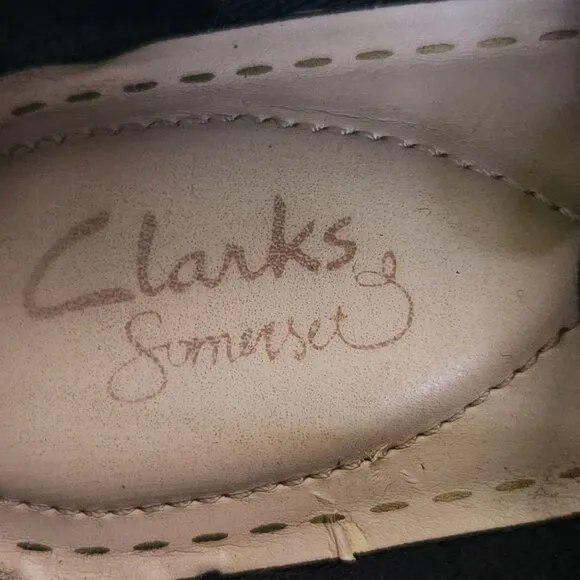 Clarks Somerset Black Leather Oxford Loafers 15190 Size 7.5M
