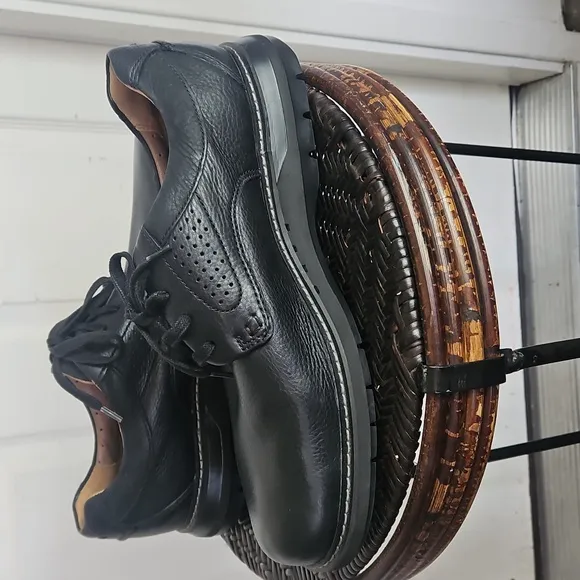 Clark’s Un Ramble Lace Black Leather Loafers Men 12 WIDE (W)