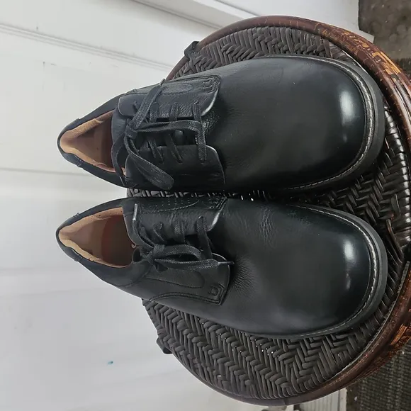 Clark’s Un Ramble Lace Black Leather Loafers Men 12 WIDE (W)