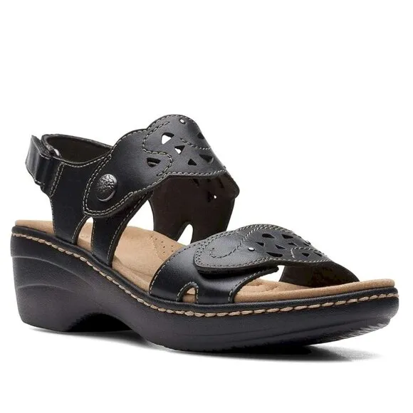 Clarks™ Women's Black Merliah Dove Sandal Women's Size 7W NWOB