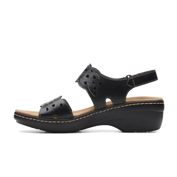 Clarks™ Women's Black Merliah Dove Sandal Women's Size 7W NWOB