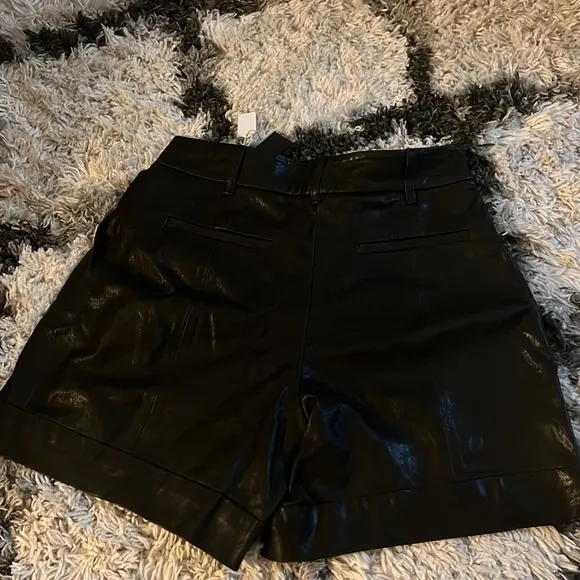 Club Monaco Collection Black Leather Shorts
