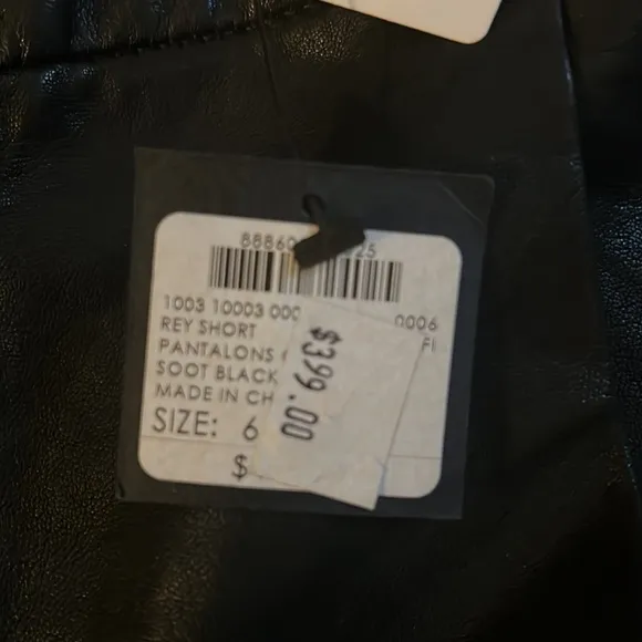 Club Monaco Collection Black Leather Shorts