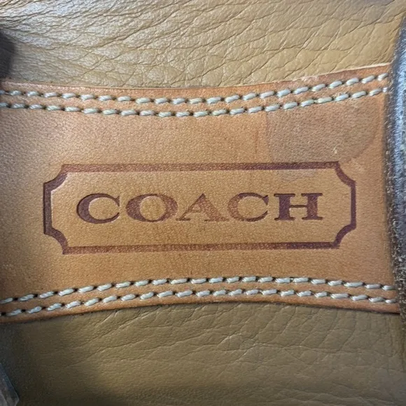 Coach Ariella Leather Loafers in tan with silver hardware