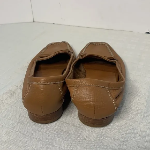 Coach Ariella Leather Loafers in tan with silver hardware