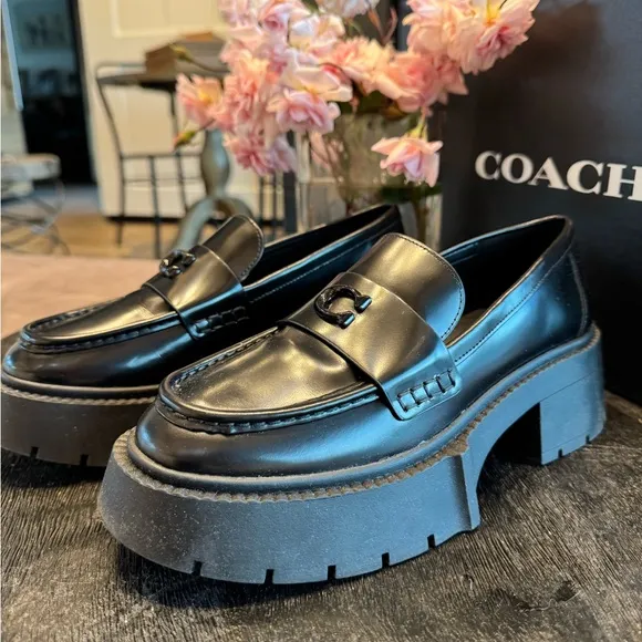 Coach Black Leather Loafers