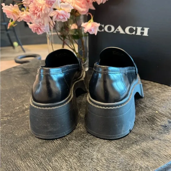 Coach Black Leather Loafers