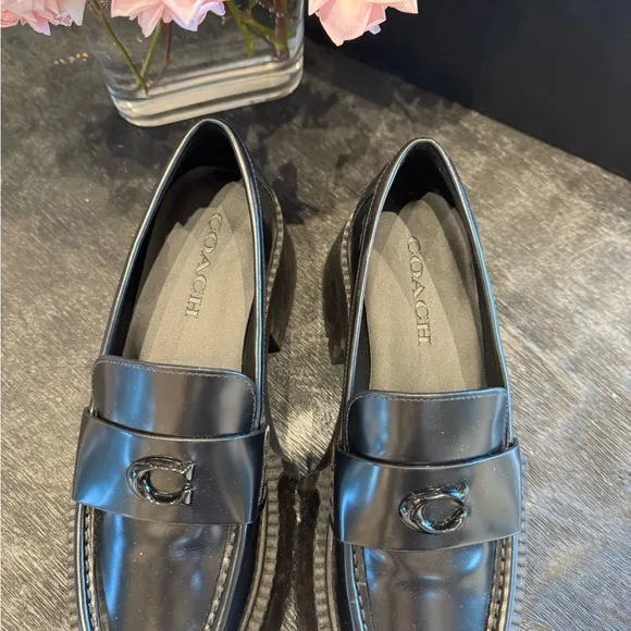 Coach Black Leather Loafers