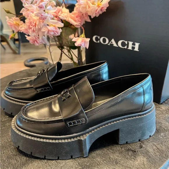 Coach Black Leather Loafers