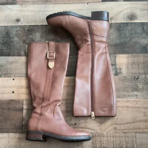 Coach Easton Brown Leather Knee-High Riding Boots Sz 6 Women's