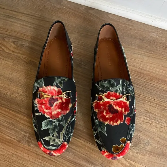 Coach Floral Rose Jacquard Loafer-Size 9