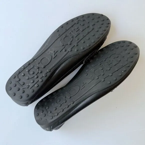 Coach Frederica Loafer in Black Pebble Grain Leather 6.5