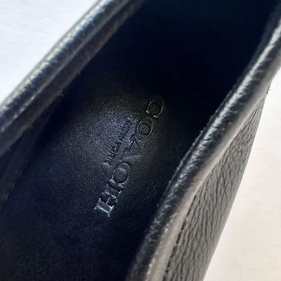 Coach Frederica Loafer in Black Pebble Grain Leather 6.5