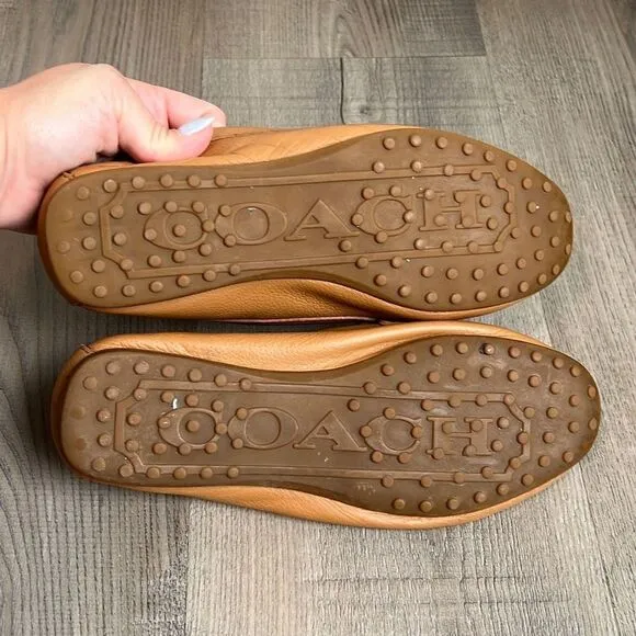 Coach Fredrica Loafers Pebbled Leather Size 6.5B Slip On Flats