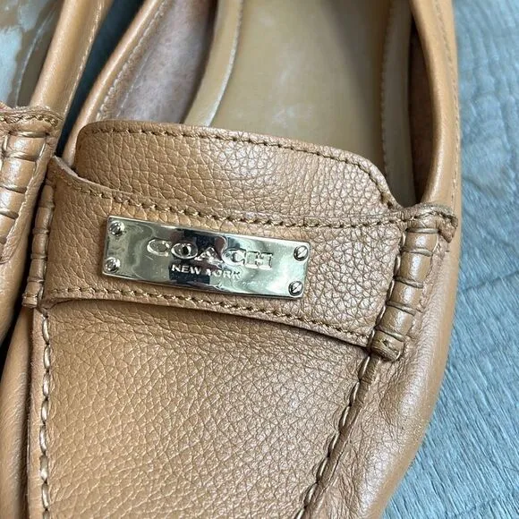 Coach Fredrica Loafers Pebbled Leather Size 6.5B Slip On Flats