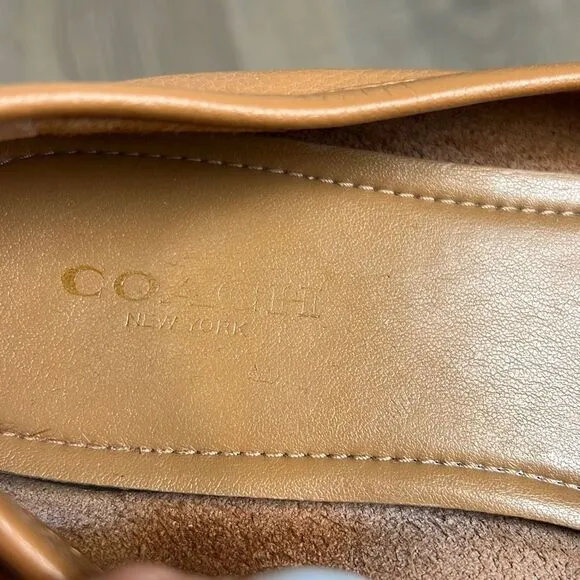 Coach Fredrica Loafers Pebbled Leather Size 6.5B Slip On Flats