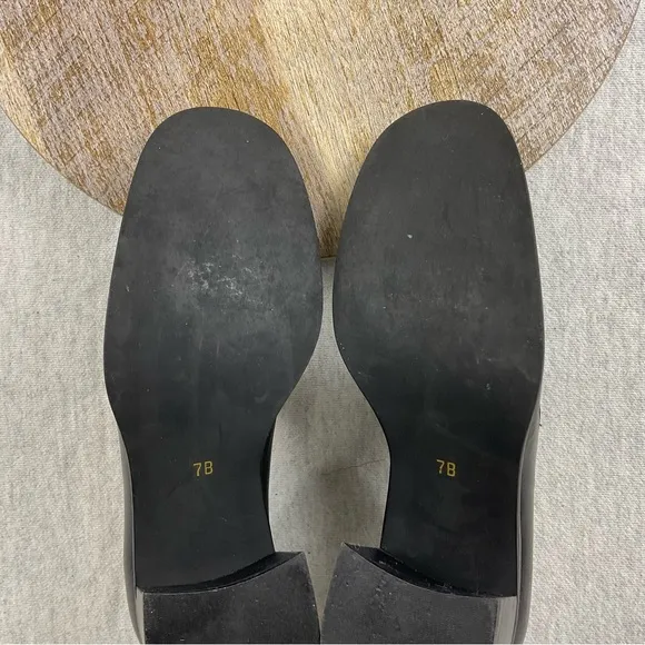 Coach J331 Women’s Loafers size:7B Leather Upper Slip-On chunky Block Heel Black