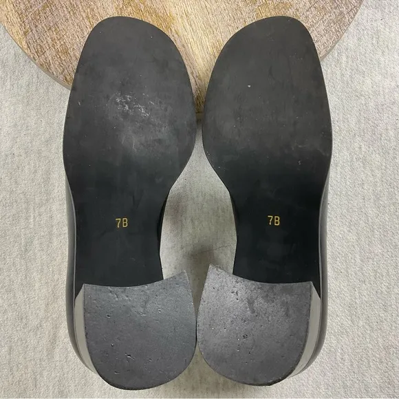 Coach J331 Women’s Loafers size:7B Leather Upper Slip-On chunky Block Heel Black