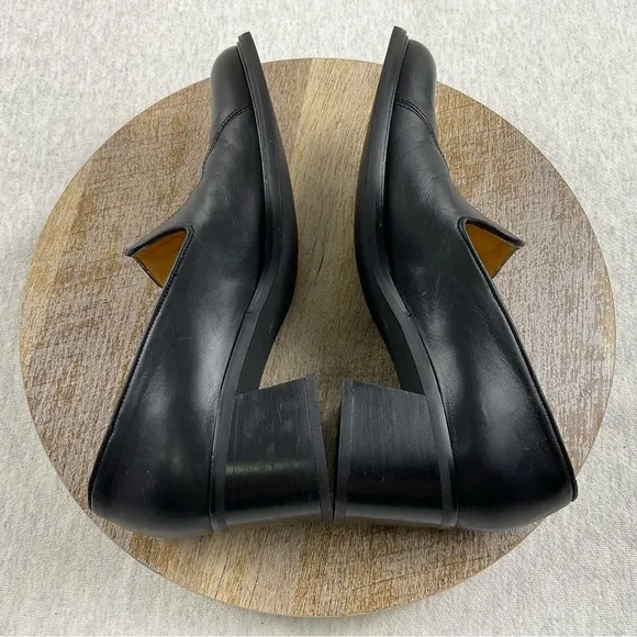 Coach J331 Women’s Loafers size:7B Leather Upper Slip-On chunky Block Heel Black