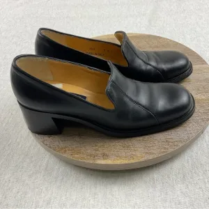 Coach J331 Women’s Loafers size:7B Leather Upper Slip-On chunky Block Heel Black
