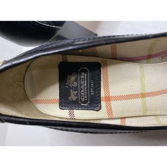Coach Kristy Vintage Women Size 7 Black Leather Pump Heel Loafers