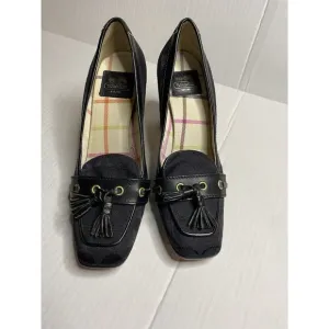Coach Kristy Vintage Women Size 7 Black Leather Pump Heel Loafers