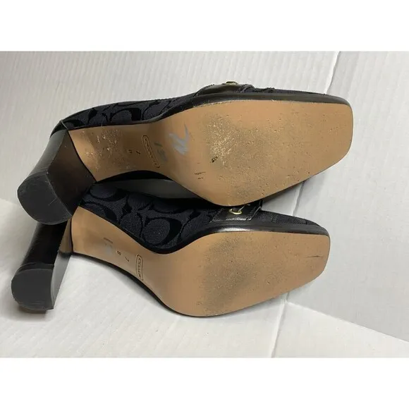 Coach Kristy Vintage Women Size 7 Black Leather Pump Heel Loafers