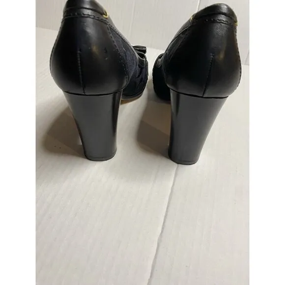 Coach Kristy Vintage Women Size 7 Black Leather Pump Heel Loafers
