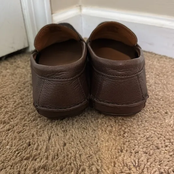 Coach Men's Mercer Logo Brown Leather Loafers size 10.5 Contemporary Minimalist