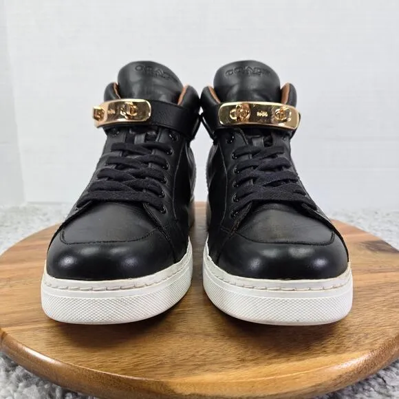 Coach Richmond Swagger High Top Black Casual Hidden Wedge Sneakers Womens 10 B
