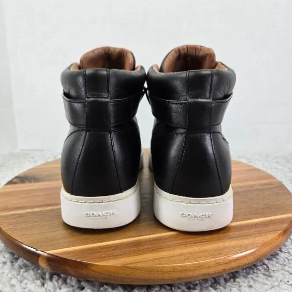 Coach Richmond Swagger High Top Black Casual Hidden Wedge Sneakers Womens 10 B