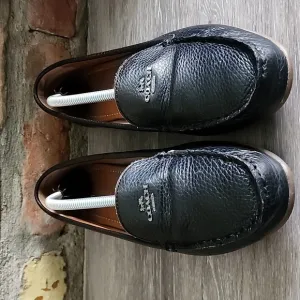 Coach Womens Marley Driver Loafers Black Pebbles Leather Size 8.5