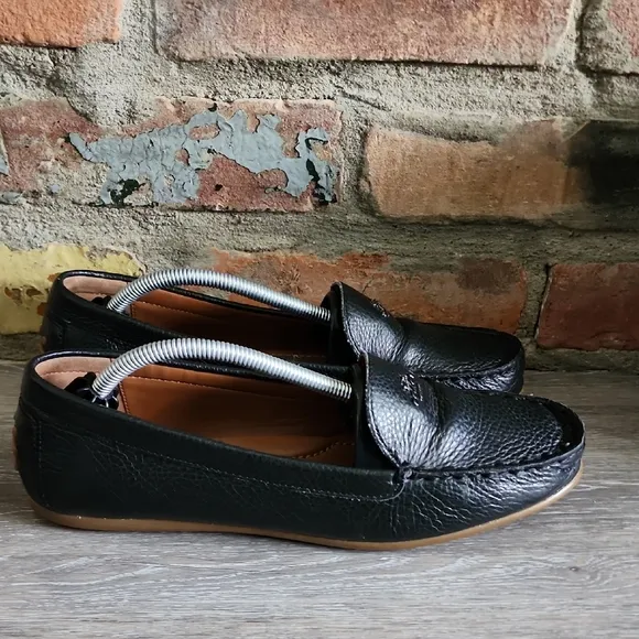 Coach Womens Marley Driver Loafers Black Pebbles Leather Size 8.5