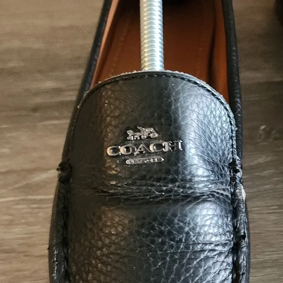 Coach Womens Marley Driver Loafers Black Pebbles Leather Size 8.5