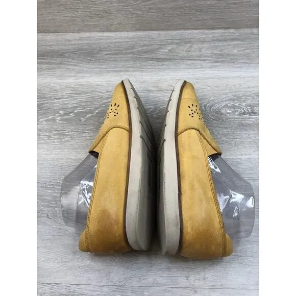 Cobb Hill Women's Laci Gore Yellow Sunbeam Leather Loafers Perforated Size 7.5
