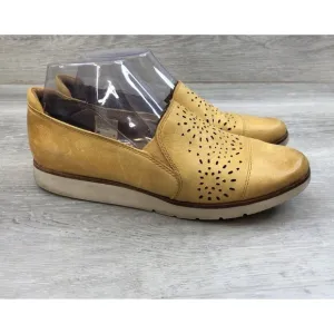 Cobb Hill Women's Laci Gore Yellow Sunbeam Leather Loafers Perforated Size 7.5