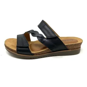 Cobb Hill Women's May W Slide Black Leather Sandal WIDE