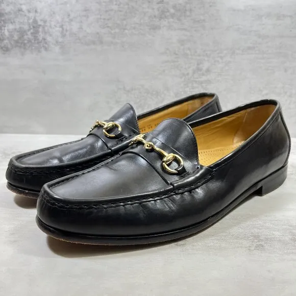 Cole Haan Ascot II Gold Horsebit Leather Loafers - Men's Size 11 - Black