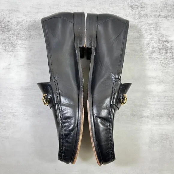 Cole Haan Ascot II Gold Horsebit Leather Loafers - Men's Size 11 - Black